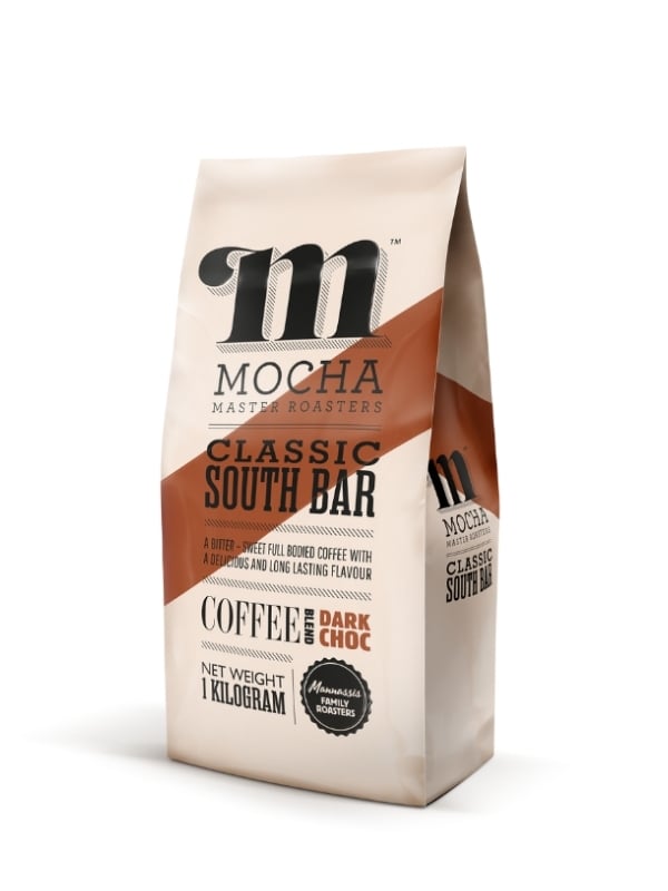 South Bar Blend espresso coffee beans bag for rich low-bitterness brewing